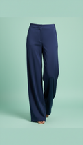 Wide-leg trousers in ink navy